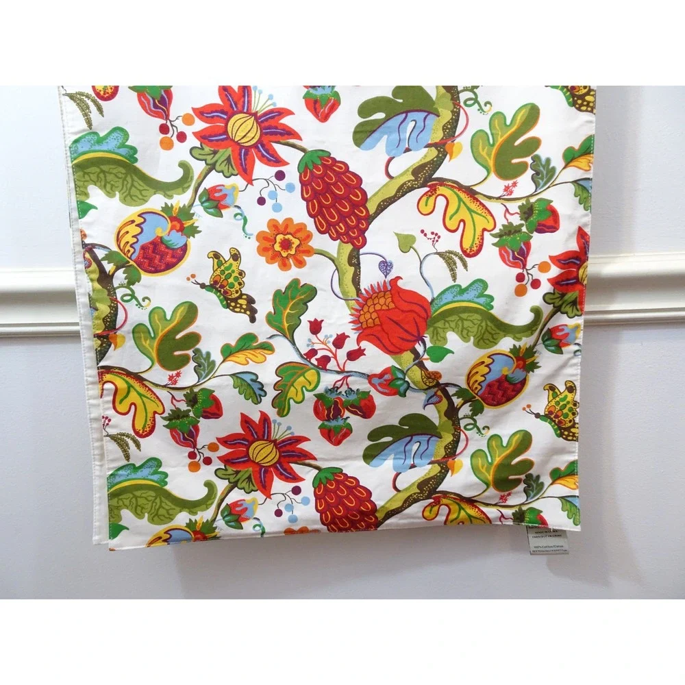 Pottery Barn Serafina Table Runner 18x70 Cotton Floral Butterfly Multi Color
